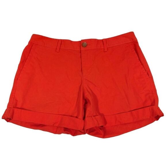 Banana Republic Chino Shorts Orange pink folded cuffed bottom size 2 summer - Picture 1 of 4